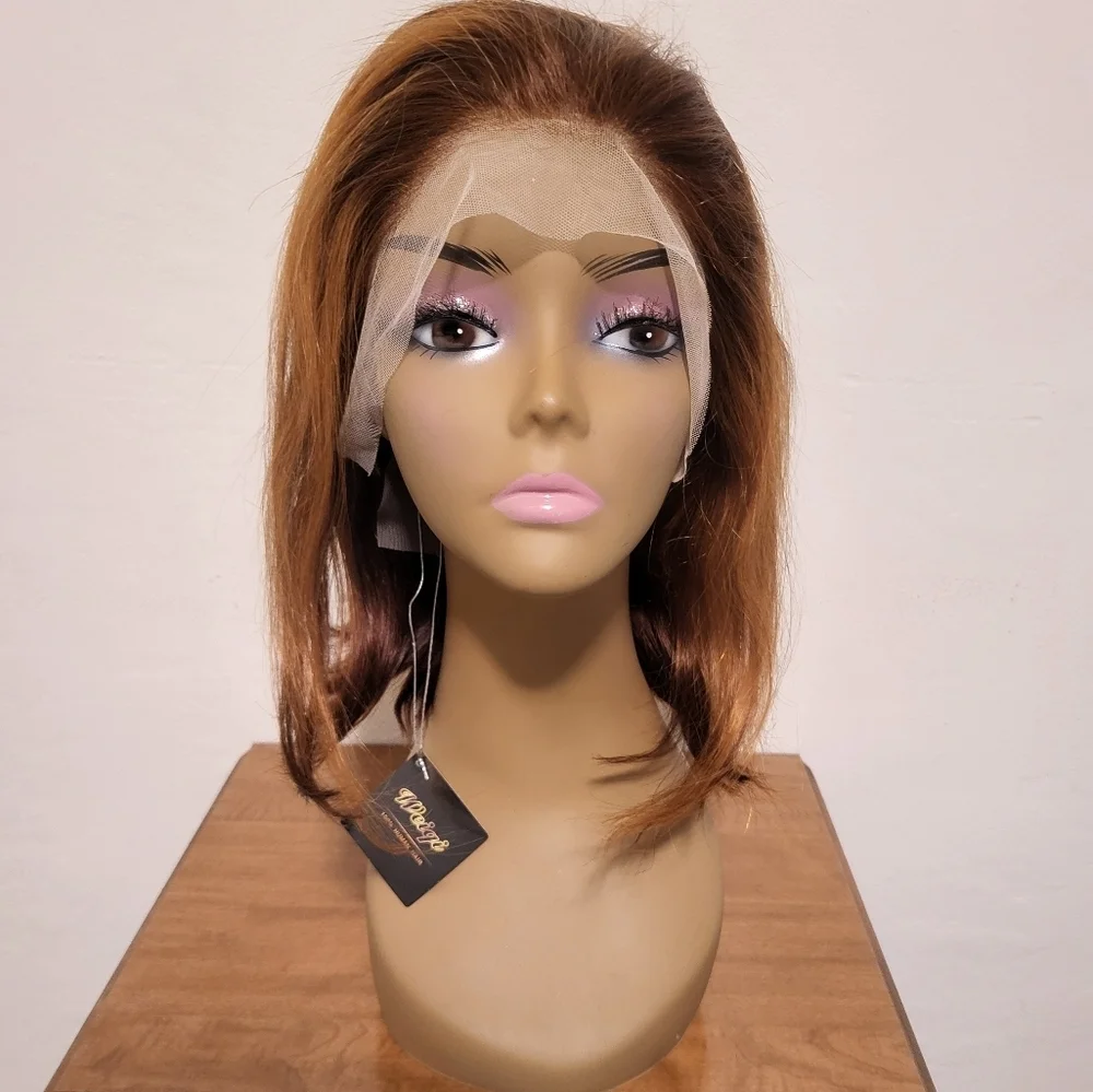 Weiqi Bob Wig Human Hair Highlight Bob Lace Front Wig